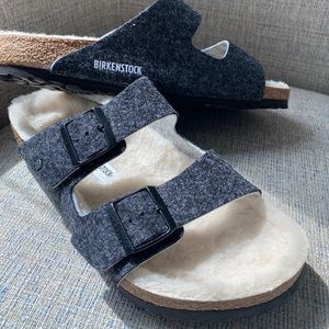 NWT Birkenstocks with Shearling Sole